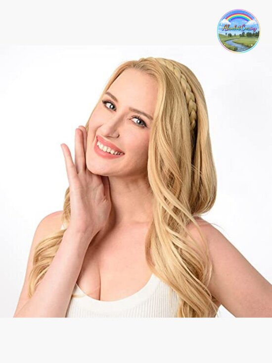 Synthetic Hair Braided Headband Classic Chunky Wide Plaited Braids Elastic